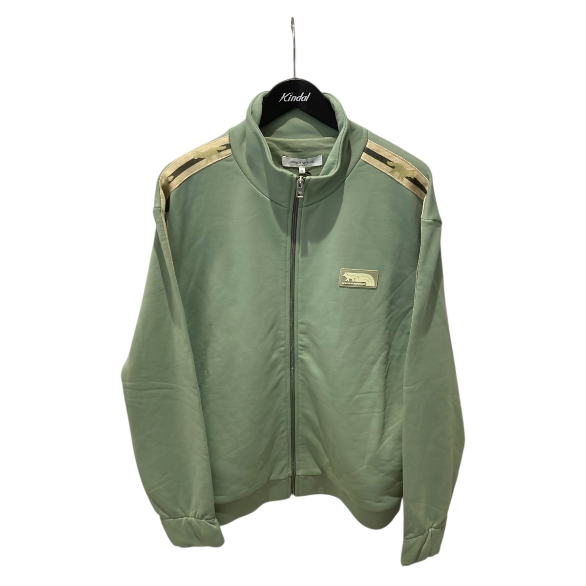 【中古】MAISON KITSUNE FLASH FOX ZIPPED BLOUSON トラックジャケット 0M02132KM0322 グリーン×ベージュ サイズ:XL 【020526】(メゾンキツネ)|ブランド古着のカインドオル