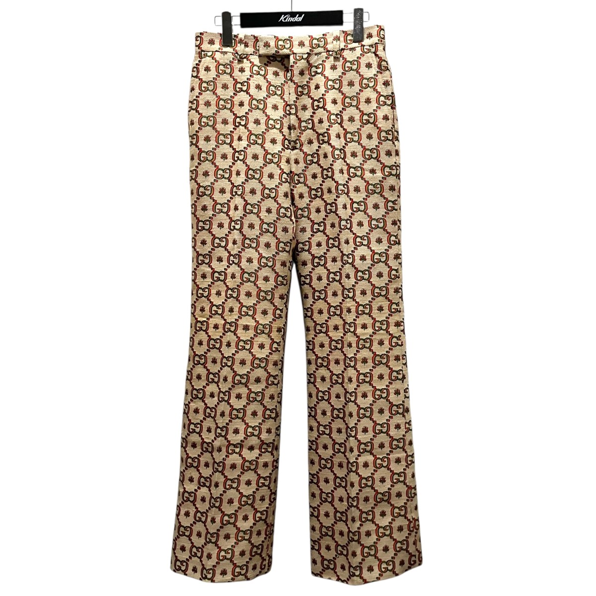 【中古】GUCCI ジャガード総柄ズボン下 682452 ベージュ 大きさ：48 【020526】（グッチ）