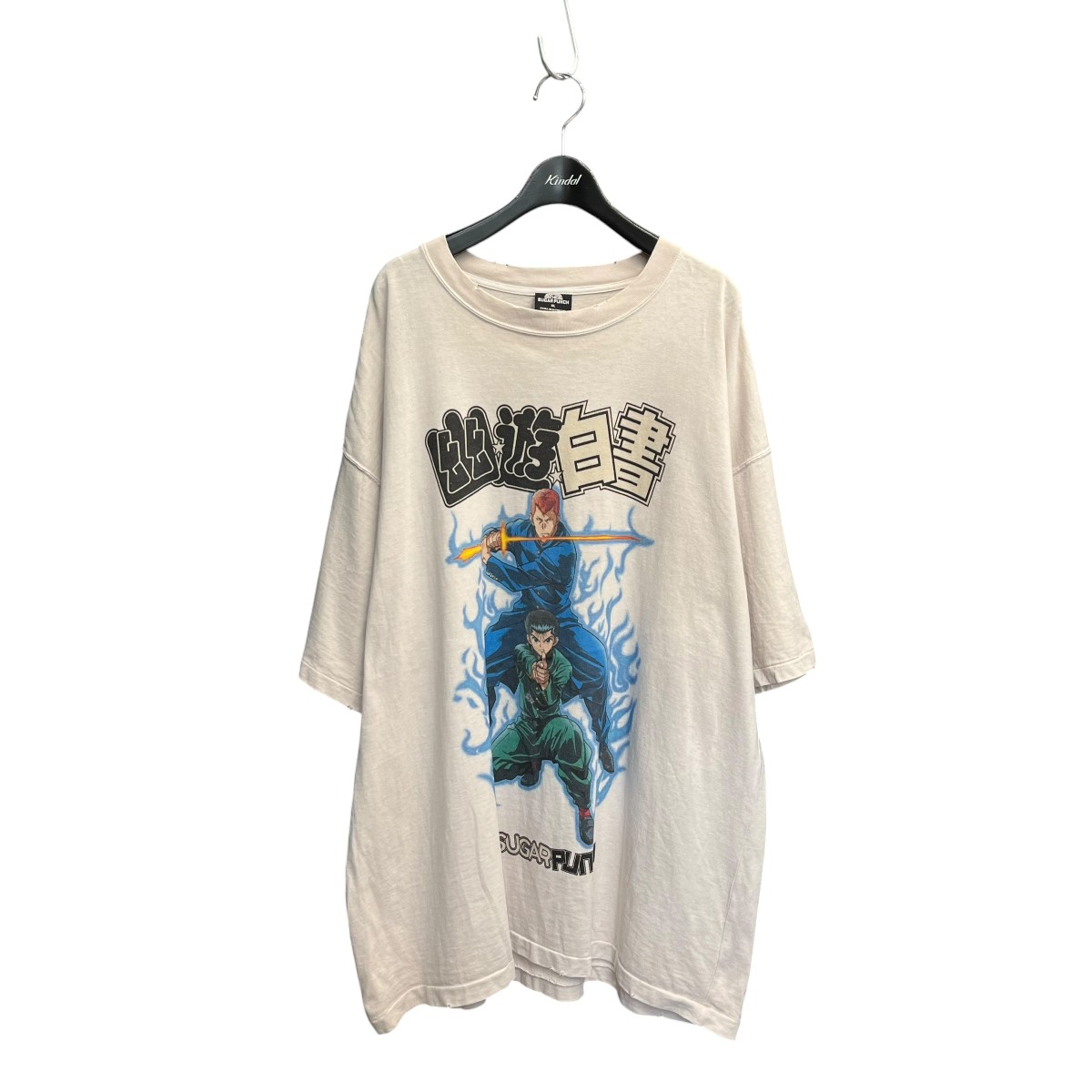 【中古】THE SUGAR PUNCH×幽遊白書 S S T-Shirt YUSUKE KUWABARA   Tシャツ 半袖カットソー TYUM24AM001 ライトグレー サイズ：XL 【020526】（ザシュガーパンチ）