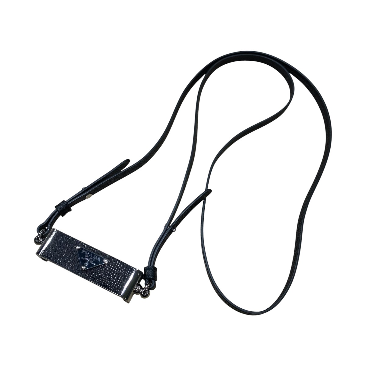 【中古】PRADA トライアングルロゴスマートフォンケース 1ZT067 黒いこと 【010526】（プラダ）