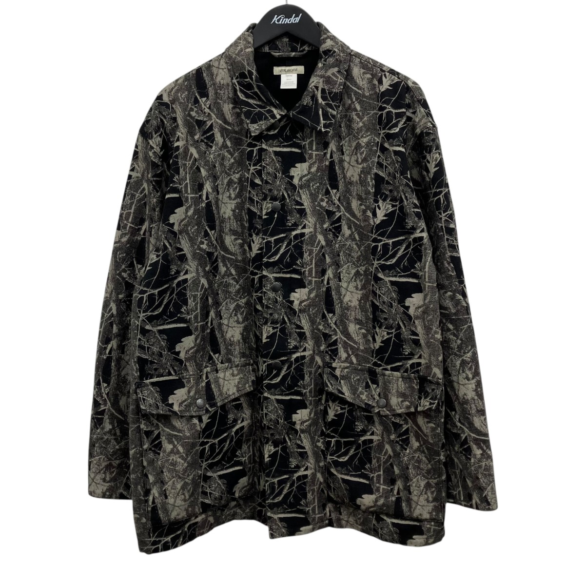 【中古】VAINL ARCHIVE　REAL TREE JKT リアルツリージャケット ブラック&times;グレー サイズ：M 【100626】（ヴァイナルアーカイブ）｜ブランド古着のカインドオル