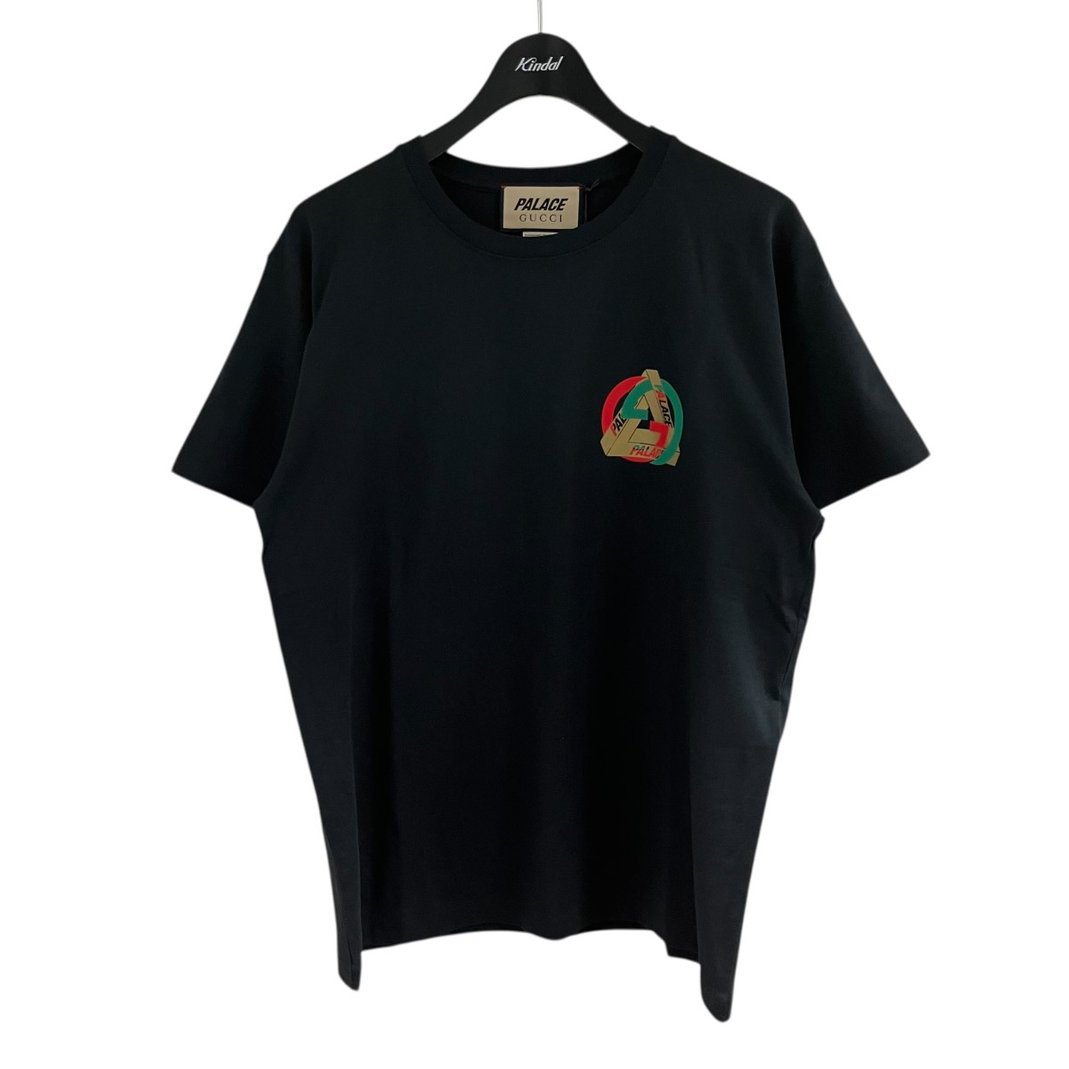 【中古】GUCCI×PALACEチェストロゴTシャツ ブラック サイズ:XS【価格見直し】|ブランド古着のカインドオル