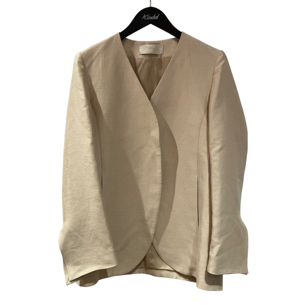 【中古】Plage　Twill W Breasted ジャケット ノーカラージャケット 2501092213010 ベージュ サイズ：36 【030526】（プラージュ）｜ブランド古着のカインドオル