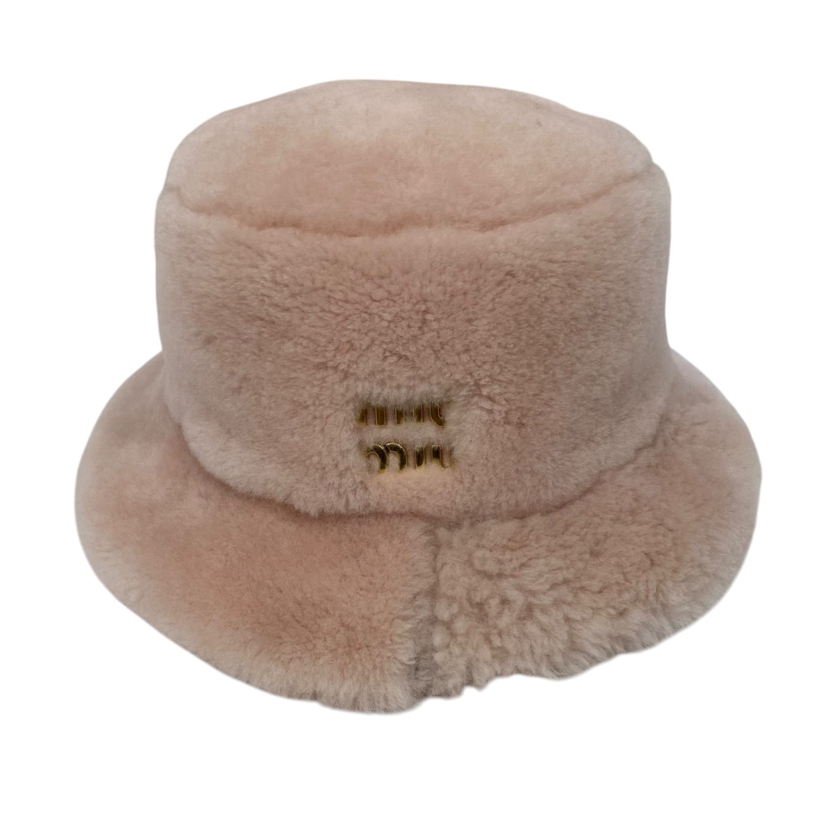 【中古】MIU MIU シープファー 井戸釣瓶かぶり笠 5HC196 2F41 サクラ色 大きさ：S 【030526】（ミュウミュウ）