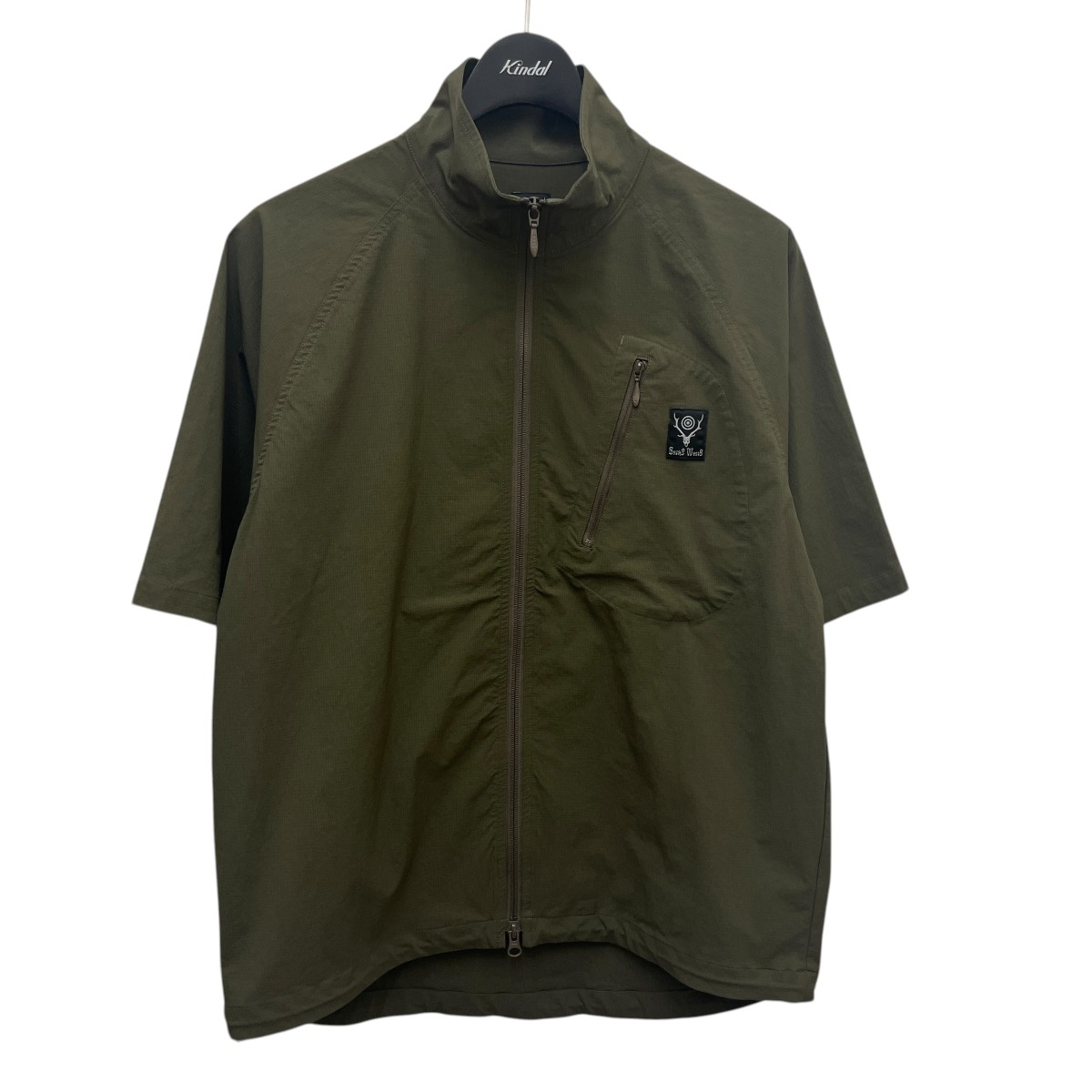 【中古】south2 west8 Zipped Trail Shirt 半袖プルオーバー MR765 オリーブ 大きさ：M 【040526】（サウス2酉の方角8）