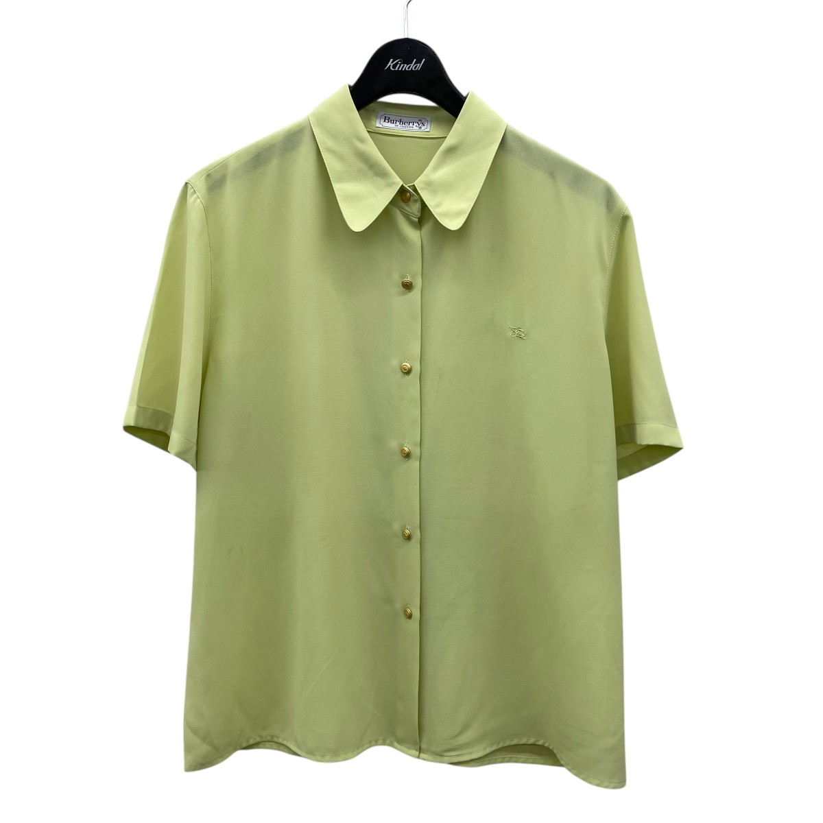 【中古】Burberry&rsquo;s　半袖シャツ 黄緑 サイズ：46 【040526】（バーバリーズ）｜ブランド古着のカインドオル