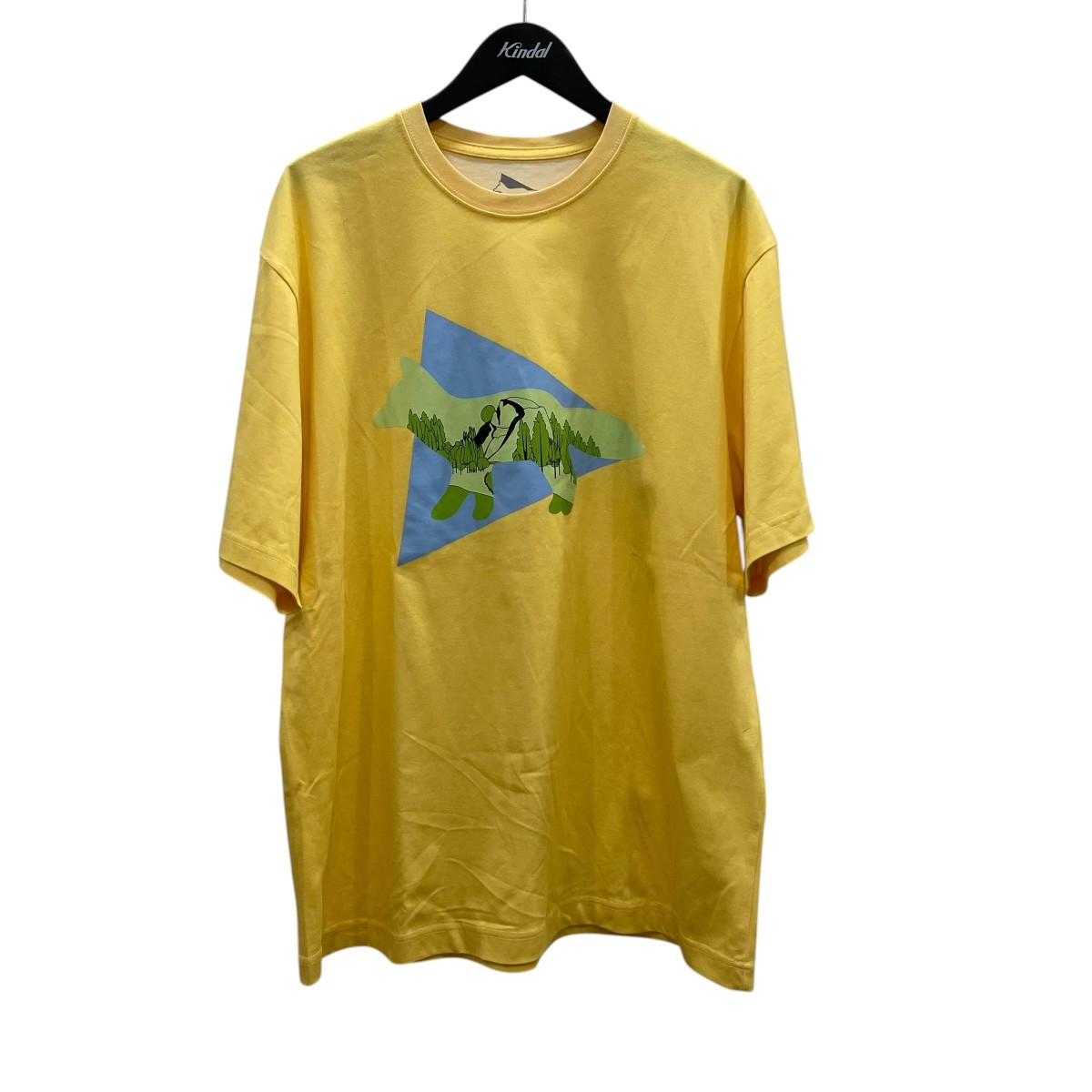 【中古】MAISON KITSUNE×and wander 半袖Ｔシャツ 黄み 大いさ：4 【040526】（メゾンキツネ×アンドワンダー） Tシャツ・カットソー-トップス