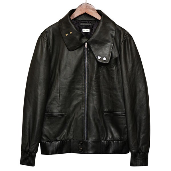 【中古】\u003cBR\u003ePaul Smith\u003cBR\u003e一塁手生産ライン ハイネック ラムレザージャケット なめし革上衣 PM-MN-35127 黒いこと 大きさ：M\u003cBR\u003e【通貨価値思いなおす】