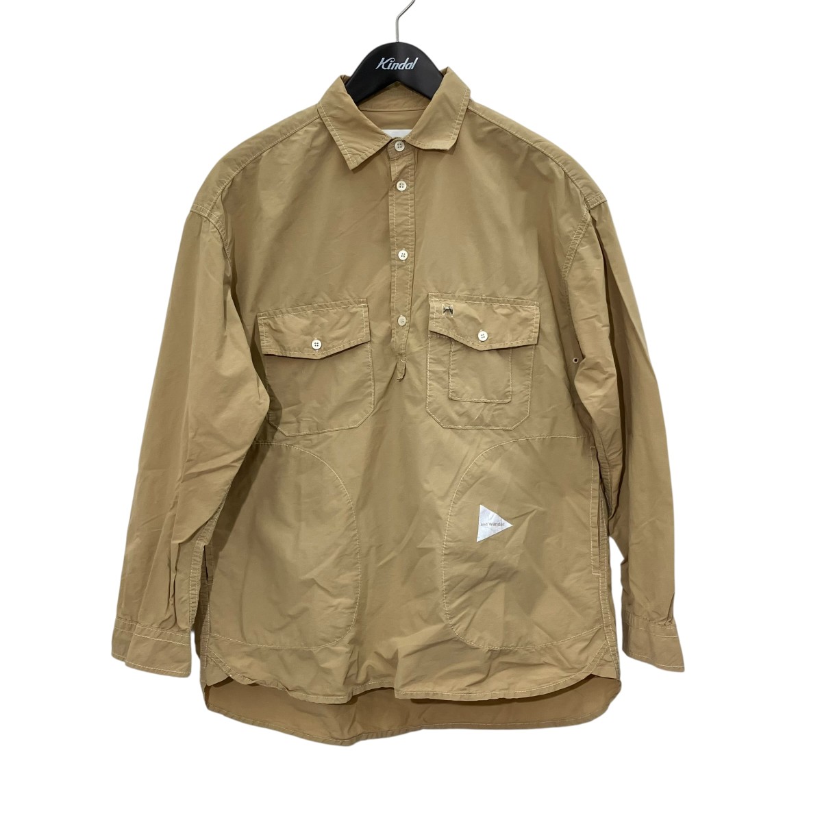 【中古】and wander ティーシャツプルオーバー 574-0983073 カーキ 大きさ：2 【040526】（アンドワンダー）