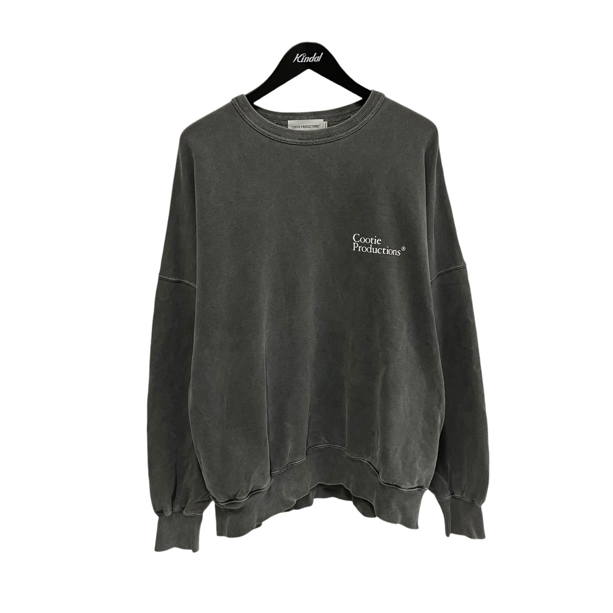 【中古】\u003cBR\u003eCOOTIE PRODUCTIONS\u003cBR\u003ePigment Dyed Open End Yarn Sweat Crew 調教師 CTE-24A310 薄墨色 大きさ：M\u003cBR\u003e【通貨価値思いなおす】