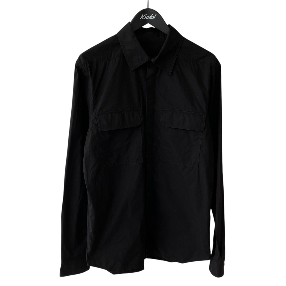【中古】RICK OWENS 25SS WORKSHIRT 細工物ティーシャツ RU01E5291-P 黒いこと 大いさ：48 【050526】（リックオウエンス）