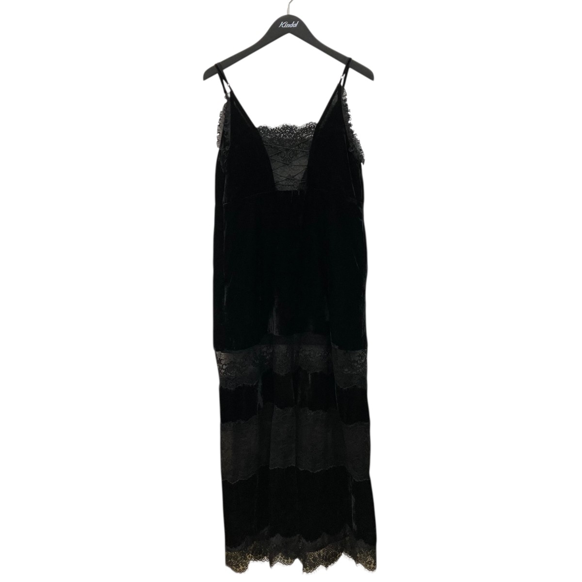 【中古】Tanaka Daisuke black lace velour camisole dress キャミソール衣装 黒いこと 大きさ：2 【050526】（タナカ ダイスケ）