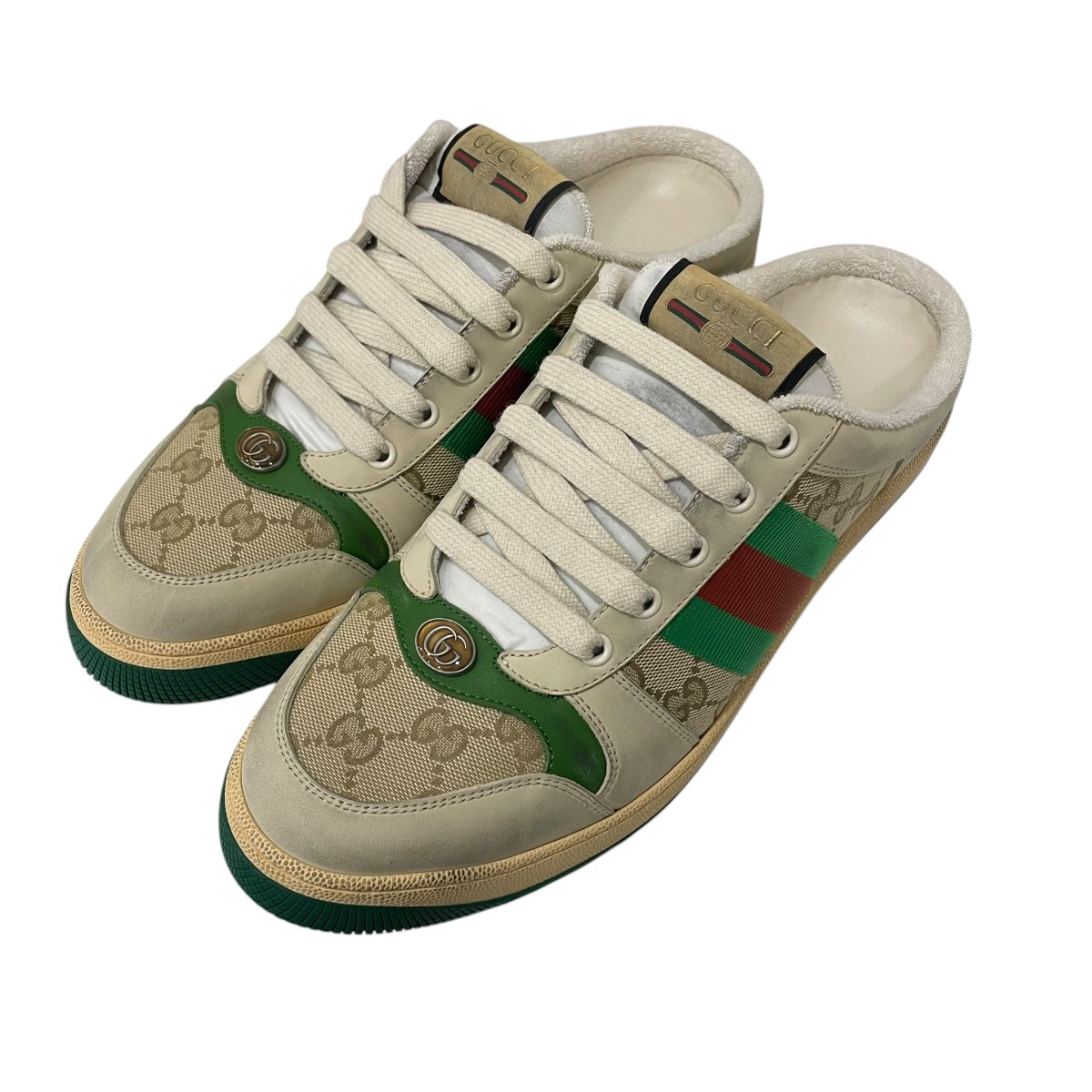 【中古】GUCCI ローカットスニーカー 835478 ベージュ 大いさ：8 【050526】（グッチ）
