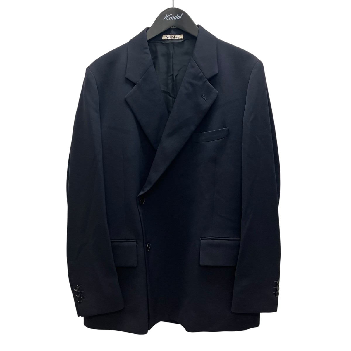 【中古】AURALEE LIGHT WOOL MAX GABARDINE DOUBLE JACKET ダブル ジャケット ネイビー サイズ：4 【050526】（オーラリー）