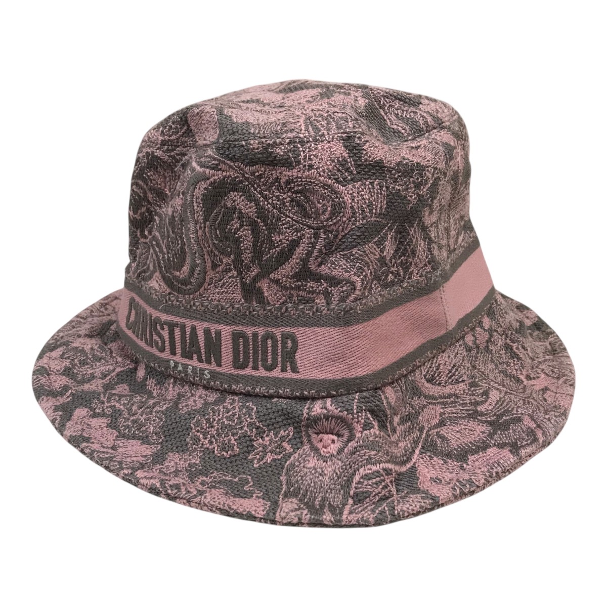 【中古】Christian Dior 井戸釣瓶かぶり笠 サクラ色 大いさ：57 【050526】（ディオール）