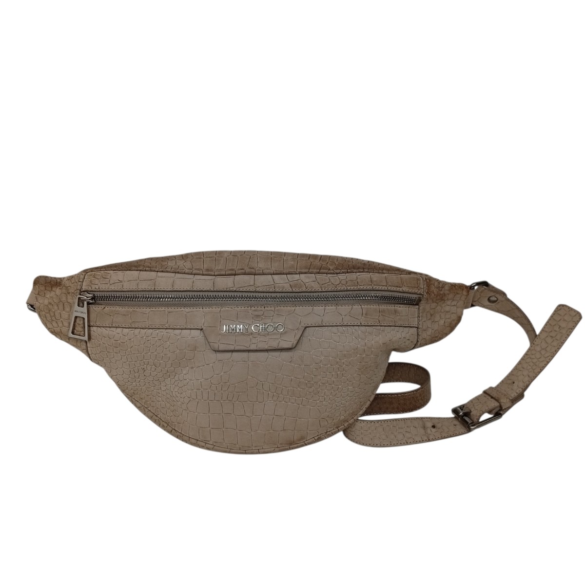 【中古】JIMMY CHOO クロコ型押し ショルダーバッグ ベージュ 【050526】（ジミーチュウ）