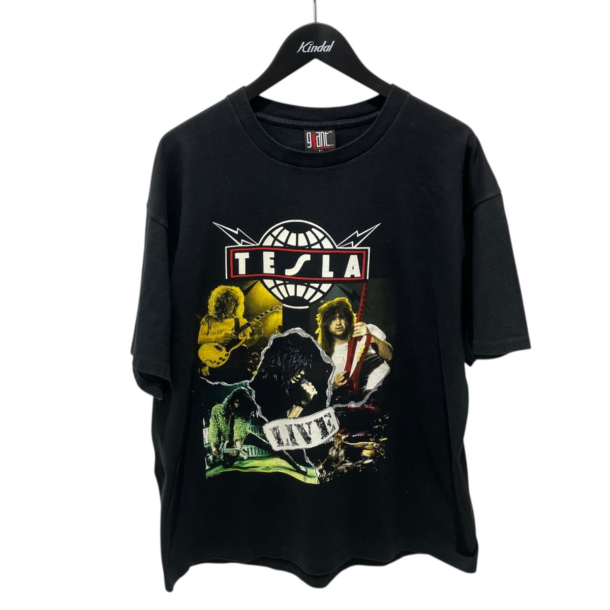 【中古】GIANT90s TESLA Psychotic Supper Tour 1992 Tシャツ ブラック サイズ：XL【価格見直し】｜ブランド古着のカインドオル