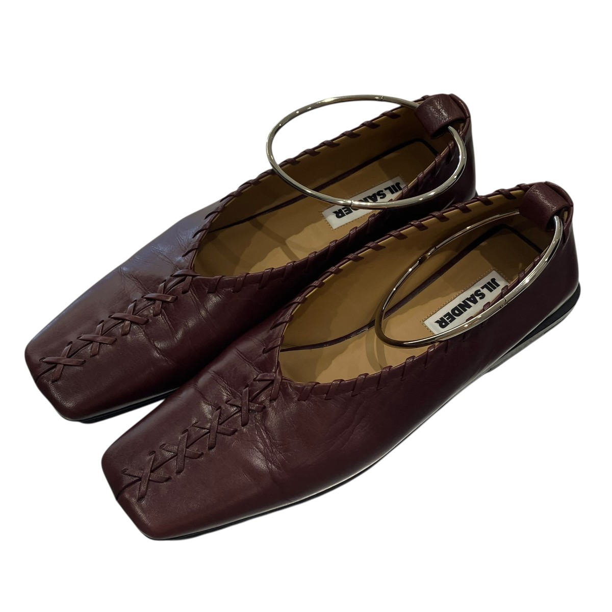 【中古】JIL SANDER ballerina パンプス J15WZ0009 赤銅色 大きさ：38(約25糎） 【050526】（ジルサンダー）