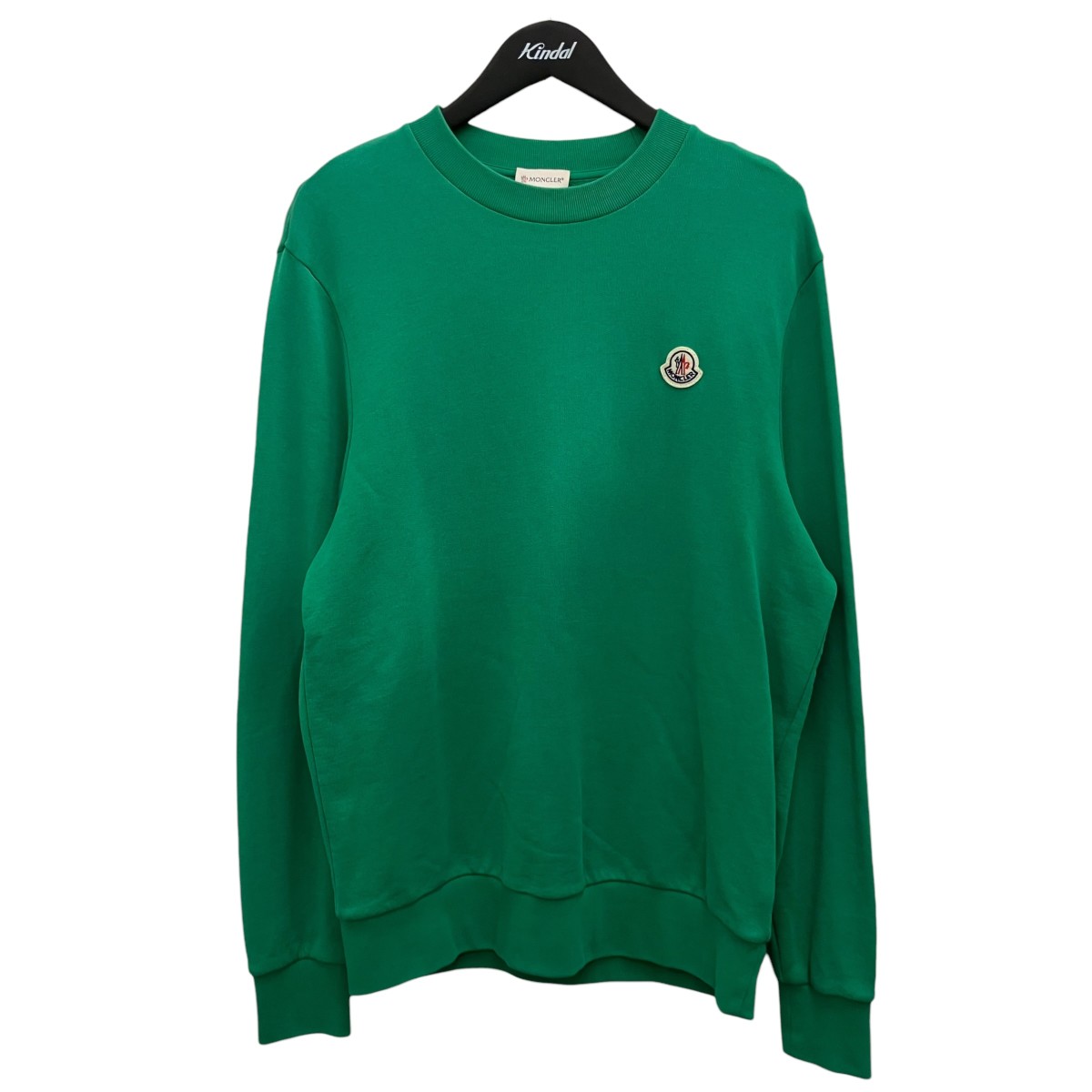 【中古】MONCLER 胸ワッペンスウェット C-SCOM-22-43219 緑であること 大きさ：S 【050526】（モンク線路）