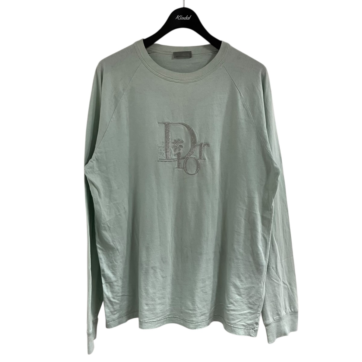 【中古】DIOR×ERL ロゴタイプ刺しゅうロング捩りプルオーバー ライトグリーン 大きさ：S 【050526】（クリスチャンディオール×イーアールエル）