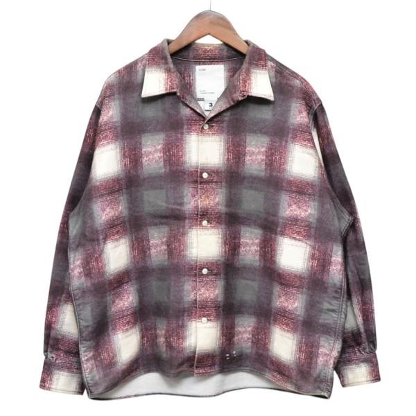 【中古】ALONE Printed Flannel Shirt プリントチェックフランネルシャツ パープル 大きさ：3 【050526】（アローン）