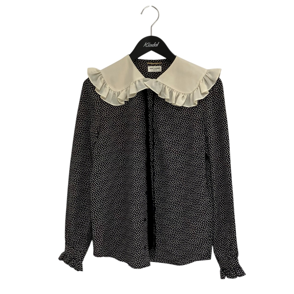【中古】Saint Laurent Parisピーターパンカラー 長袖ブラウス BV12 660883 Y5D12 ブラック サイズ:38【価格見直し】|ブランド古着のカインドオル