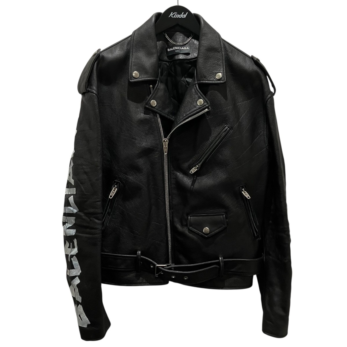 【中古】BALENCIAGA ダブルライダースジャケット 485711 ブラック サイズ：44 【060526】（バレンシアガ）