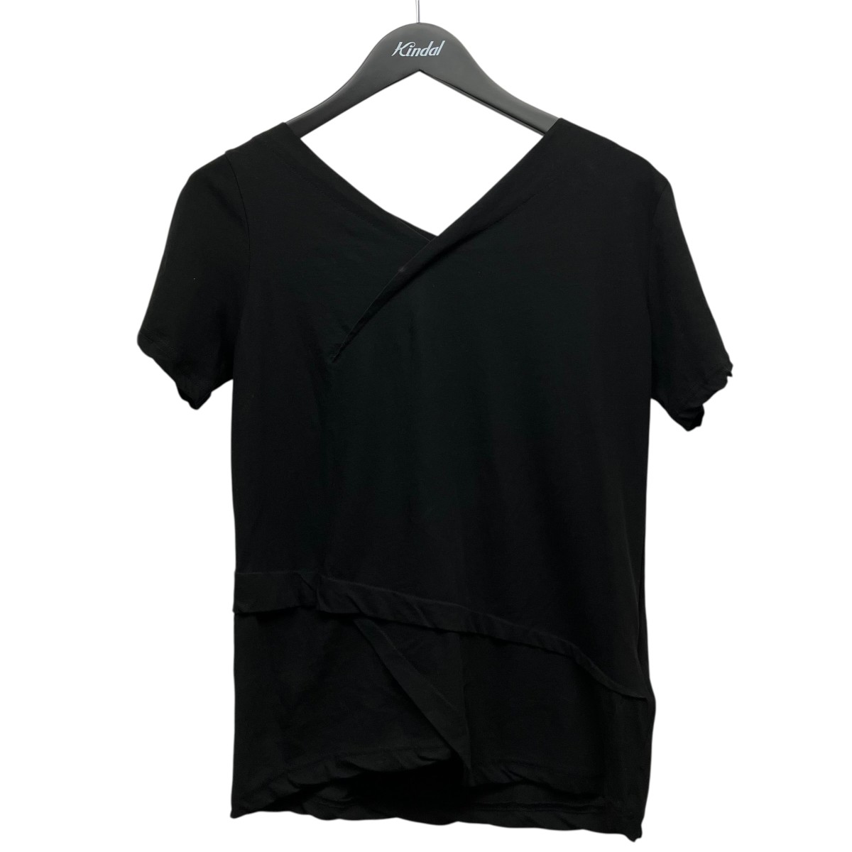【中古】YOHJI YAMAMOTO Ultima High Twisted Jersey Tuck Detail Short Slv T ツイストTシャツ FP-T15-074 ブラック サイズ：2 【060526】（ヨウジヤマモト）