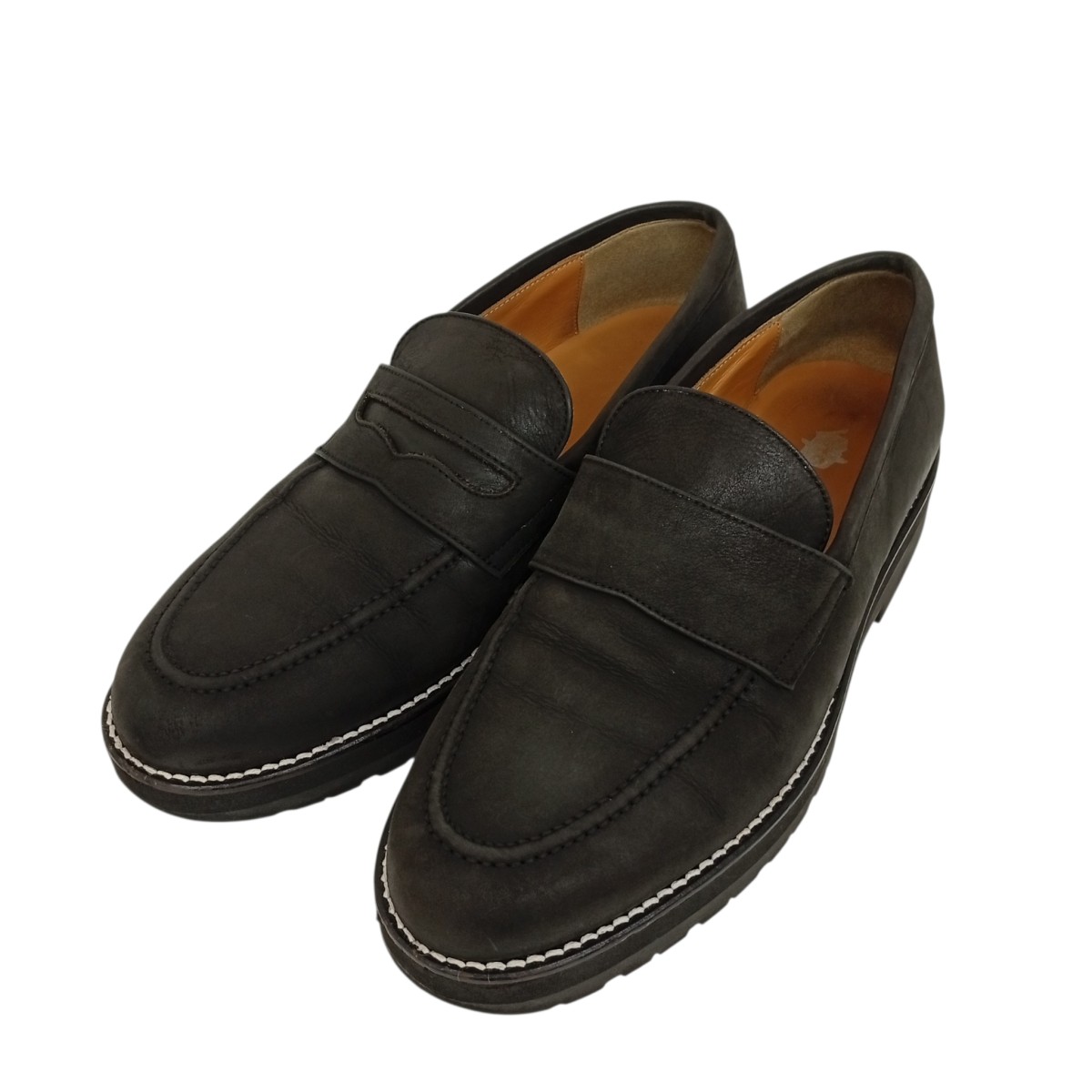 【中古】TOMO ＆ CO 置き目毛革 黒いこと 大きさ：25.0珊 【070526】（トモアンドコー）