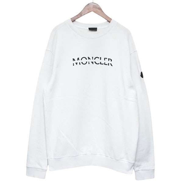 【中古】MONCLER2022AW　SWEAT SHIRT　ロゴプリントクルーネックスウェット　トレーナー　H20918G00010 809KR ホワイト サイズ：L【価格見直し】｜ブランド古着のカインドオル 22,548円