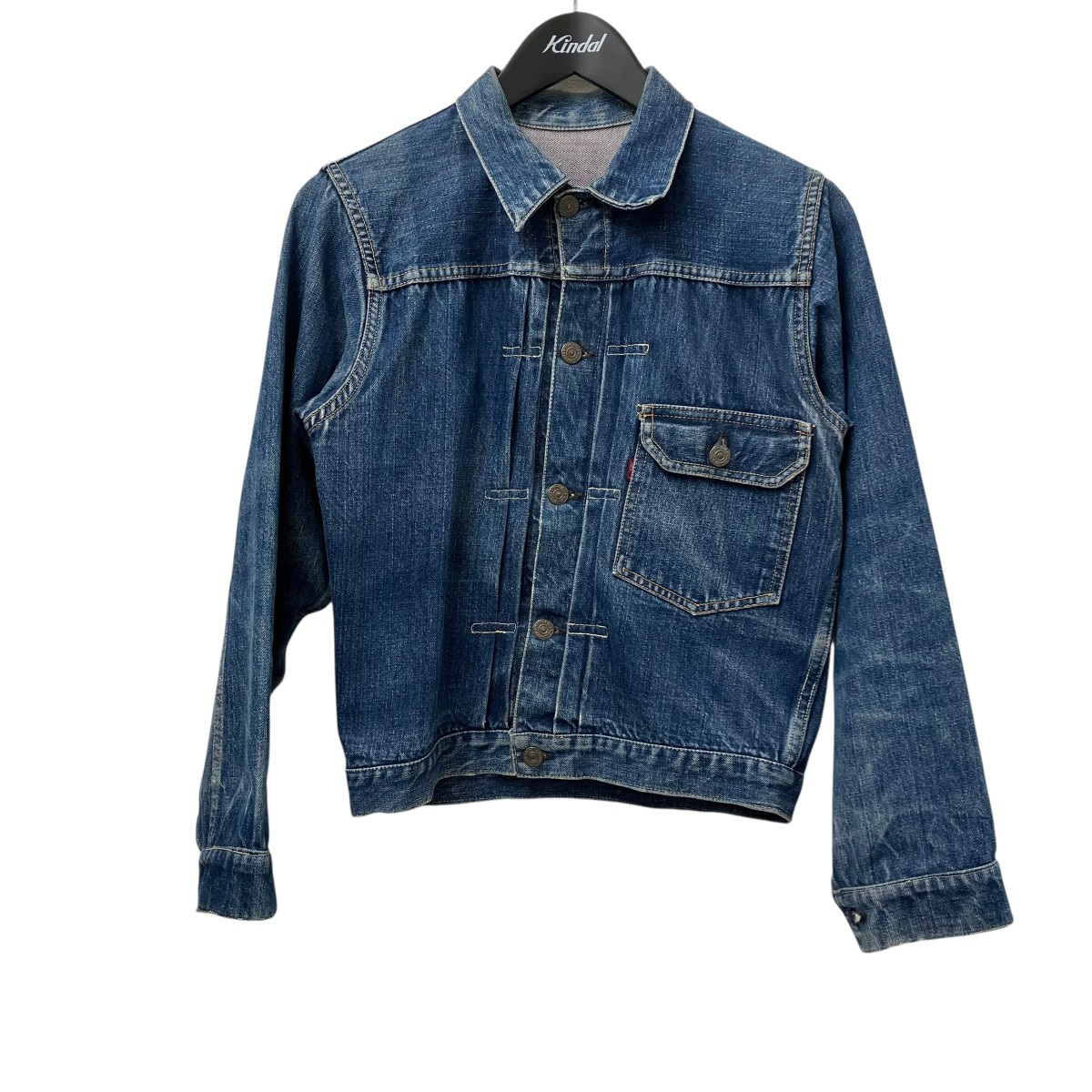 【中古】VINTAGE LEVI’S 50s 506XX 1st 片面溜め桶 スライドアジャスター 上衣 インディゴ 大きさ：about 38icnh 【070526】（ビンテージリーバイス）