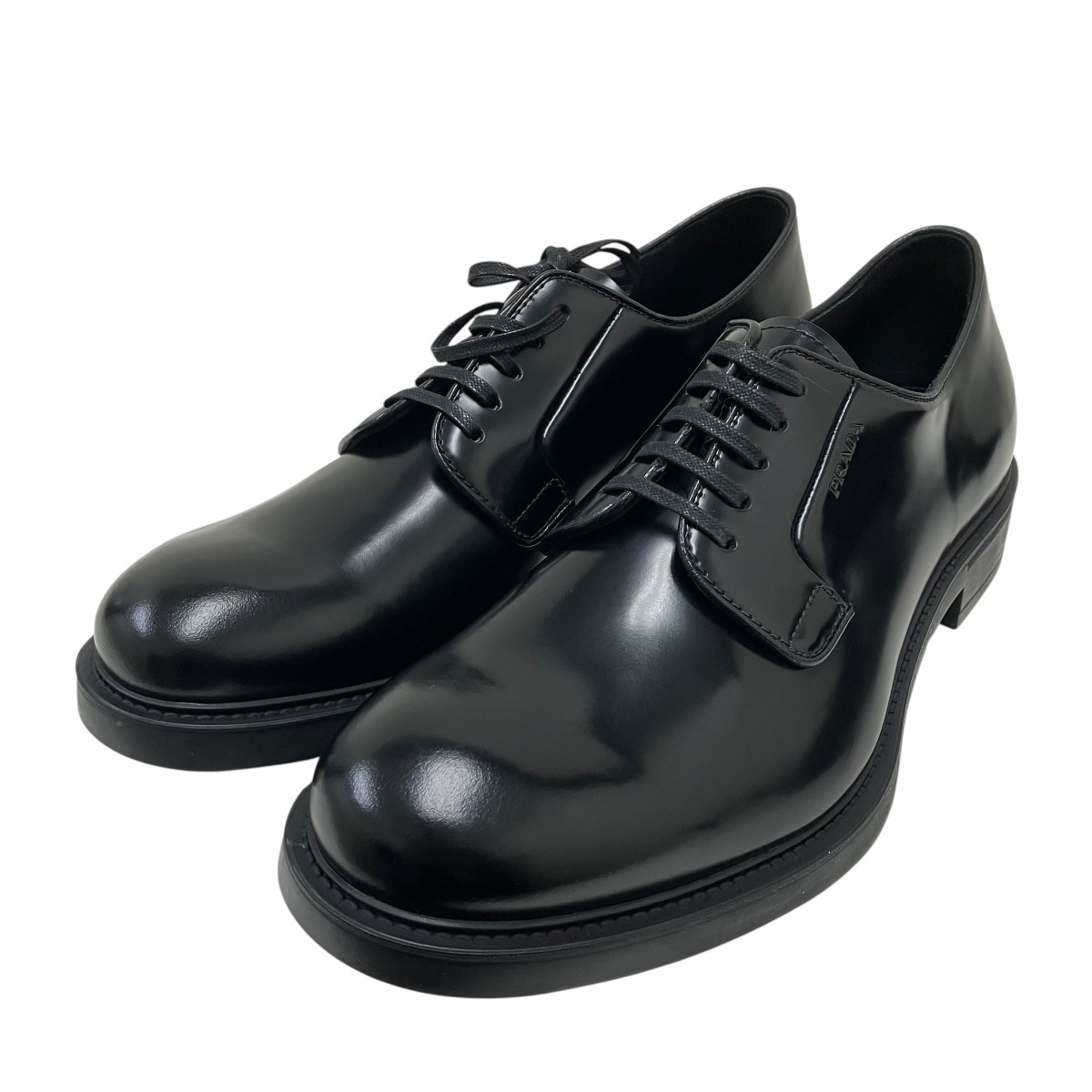 【中古】PRADA なめし革シューズ 黒いこと 大いさ：7 1/2 【070526】（プラダ）