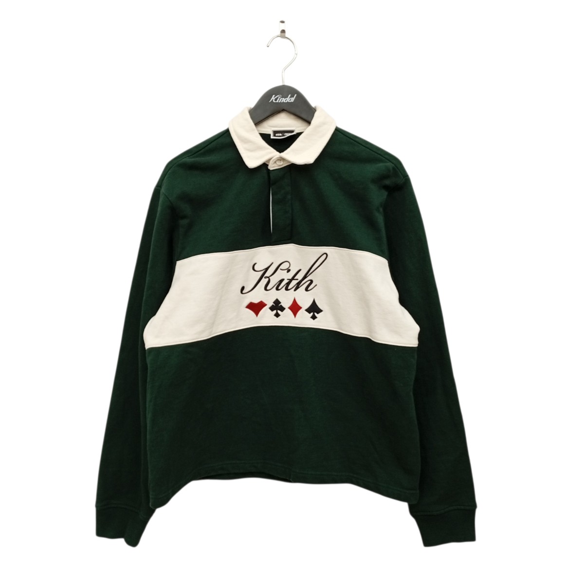 【中古】KITH×BATMAN Joker Rugby ラグビーシャツ 24-070-060-0044-4 グリーン×ホワイト サイズ:M 【070526】(キス)|ブランド古着のカインドオル