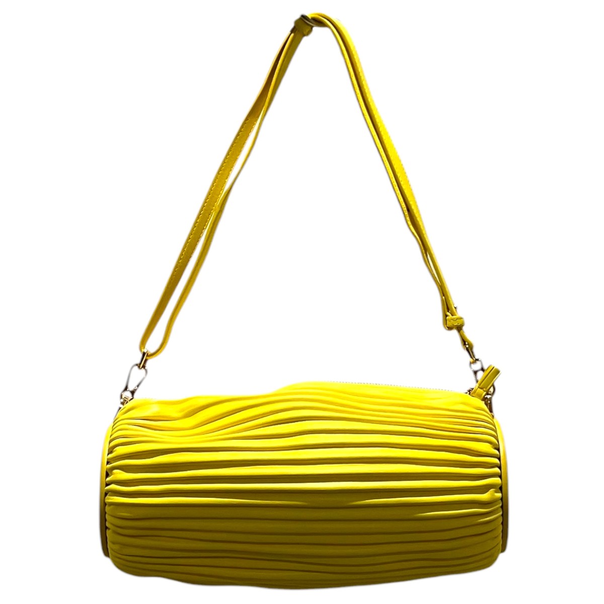 【中古】LOEWE 【腕輪 合切袋（プリーツナパラム）】 ハンドバック 黄色 【070526】（ロエベ）