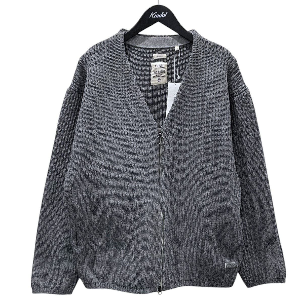【中古】nanamica 26SS ジップアップニットカーディガン 5G Zip Cardigan 5ゲージ ジップカーディガン S26SJ007 薄墨色 大きさ：S 【070526】（ナナミカ）