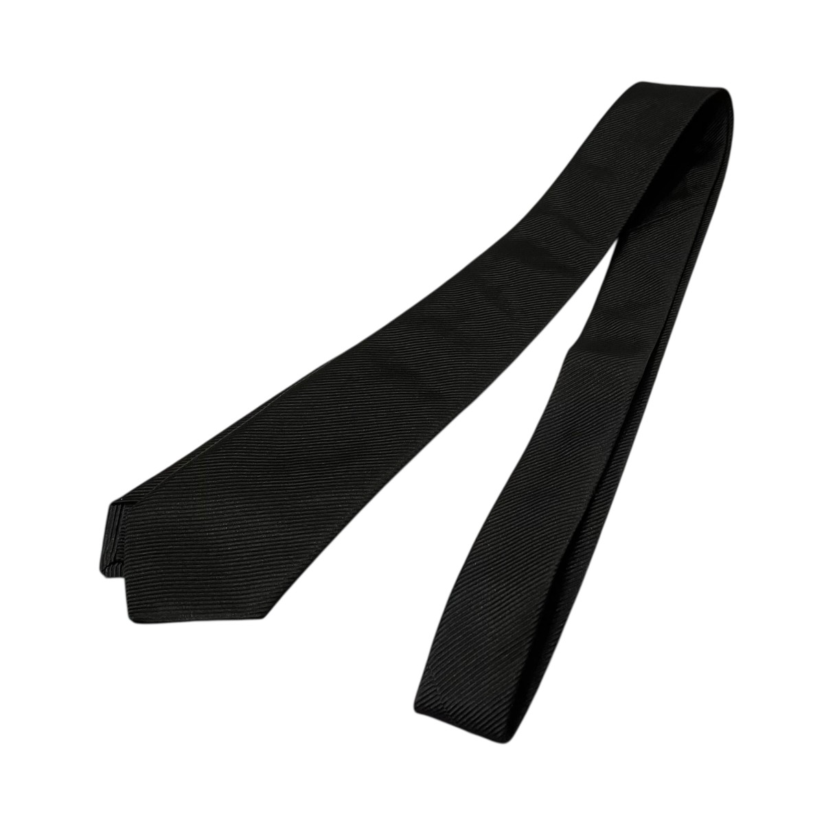 【中古】Saint Laurent Paris　シルク混ネクタイ ブラック 【070526】（サンローランパリ）｜ブランド古着のカインドオル