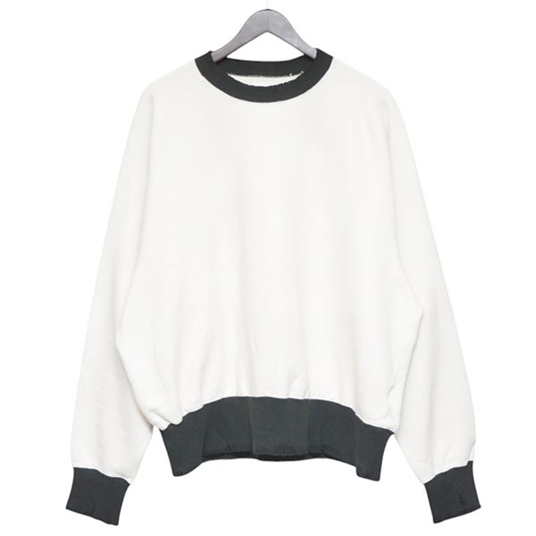 【中古】KURO　FREEDOM SLEEVE CREW NECK SWEAT　クルーネックスウェット　トレーナー　964221 ホワイト サイズ：1 【080526】（クロ）｜ブランド古着のカインドオル