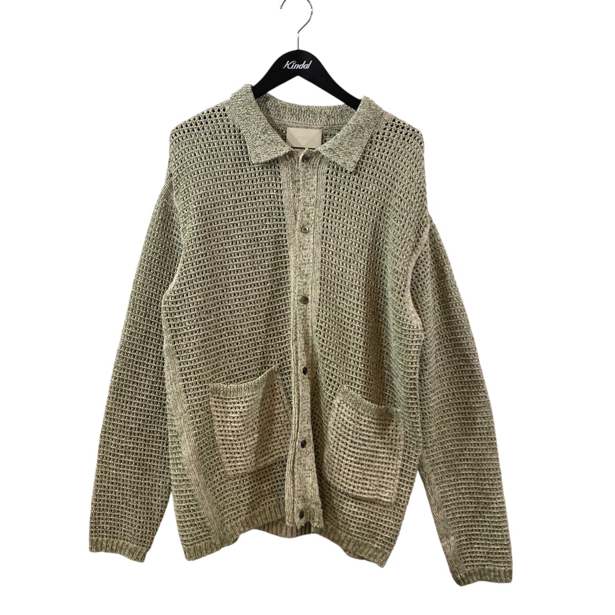 【中古】YOKEMESH KNITTED SHIRT CARDIGAN YK25SS0956S グリーン サイズ：3【価格見直し】｜ブランド古着のカインドオル