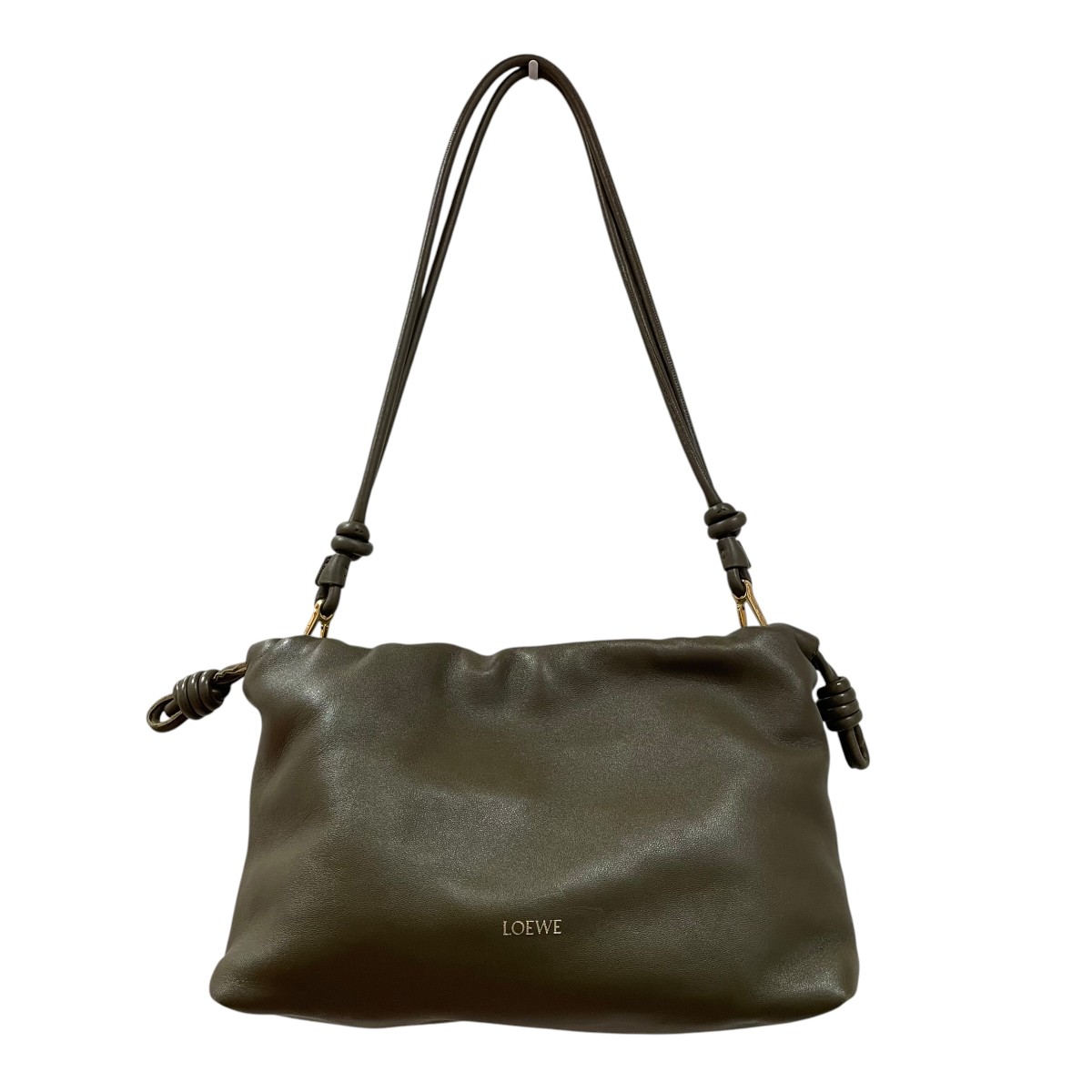 【中古】LOEWE フラメンコクラッチペダル 2WAY御徒面子 262416 カーキ 【080526】（ロエベ）