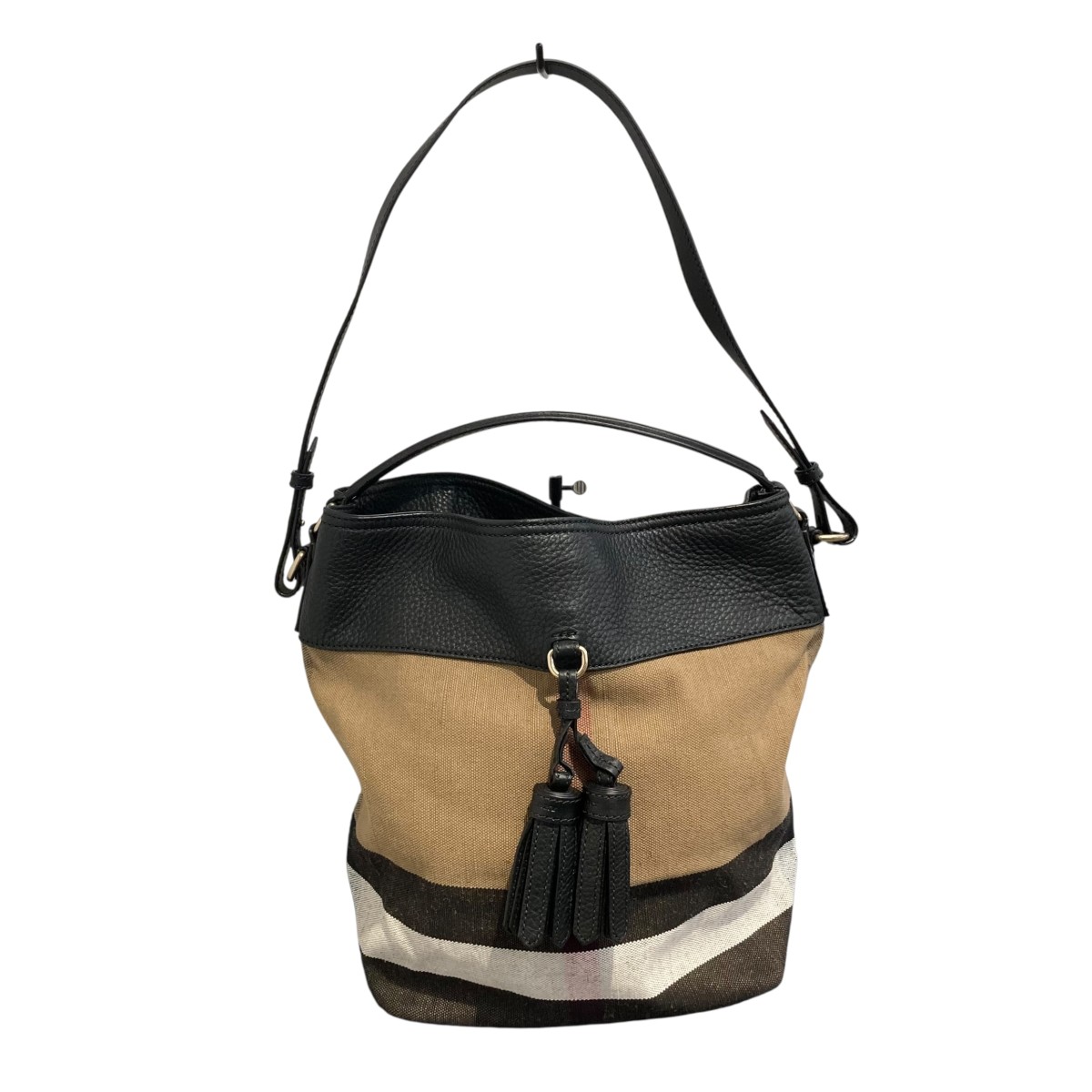 【中古】BURBERRY アシュビーショルダーバッグ ベージュ 【090526】（赤ちょうちんバリー）