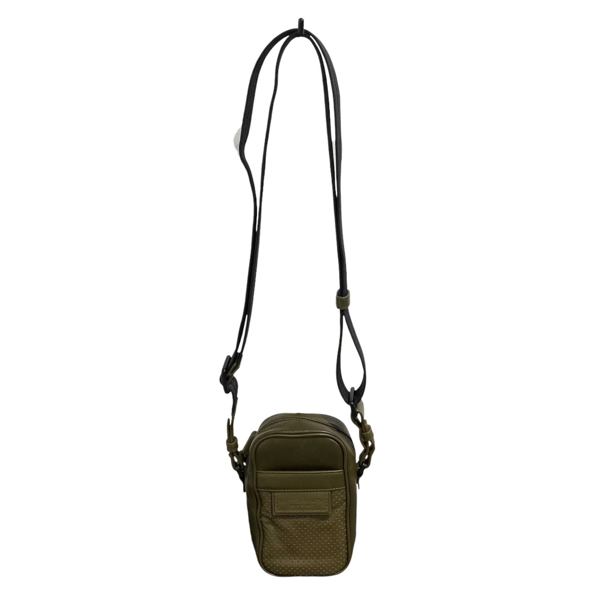 【中古】BOTTEGA VENETA レッジェーロ パンチング レザーベルトバッグ 肩肉合切袋 オリーブ 【090526】（ボッテガヴェネタ）