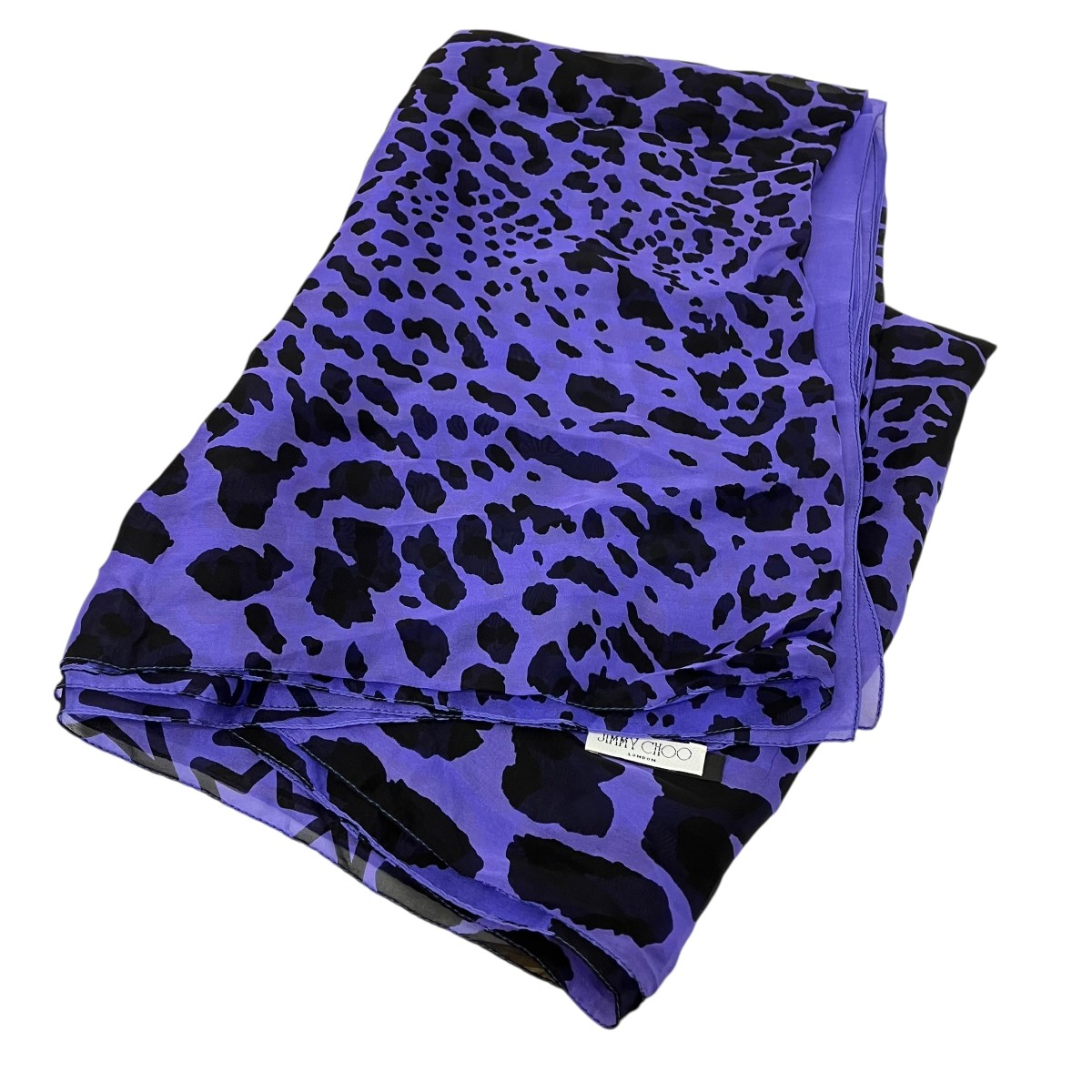 【中古】JIMMY CHOO スターレオパードスカーフ パープル 大きさ：- 【090526】（ジミーチュウ）