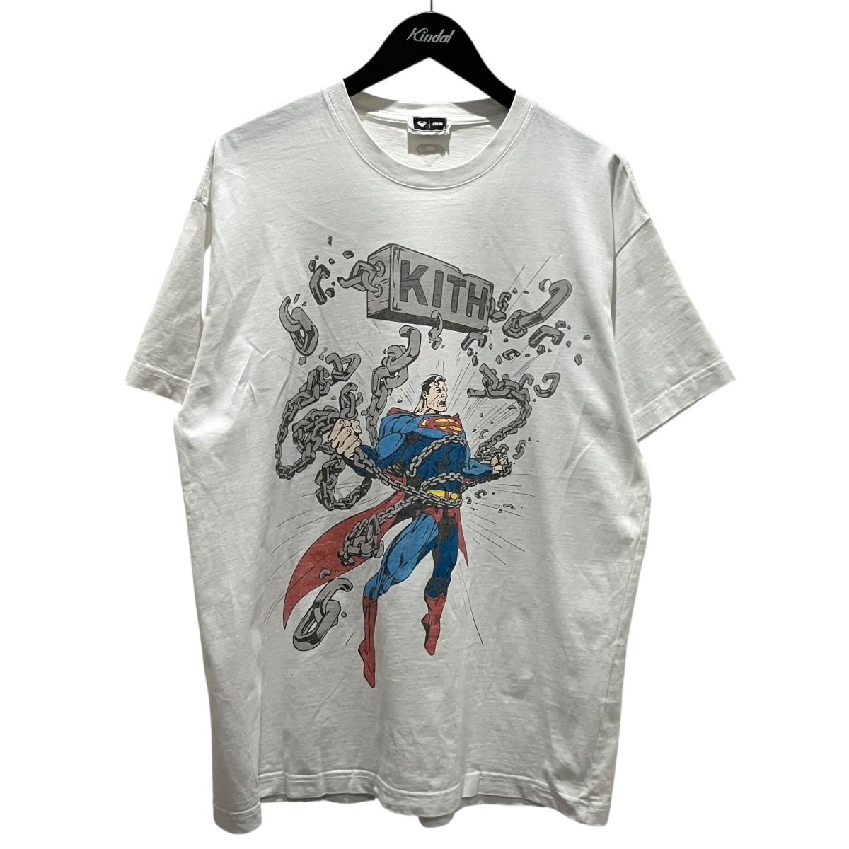 【中古】KITH×SUPER MAN 25SS 【KITH X SUPERMAN CHAINS VI】 刷り上げるプルオーバー 25-073-060-0080-2-0 白いこと 大きさ：M 【090526】（口吸い×超人）