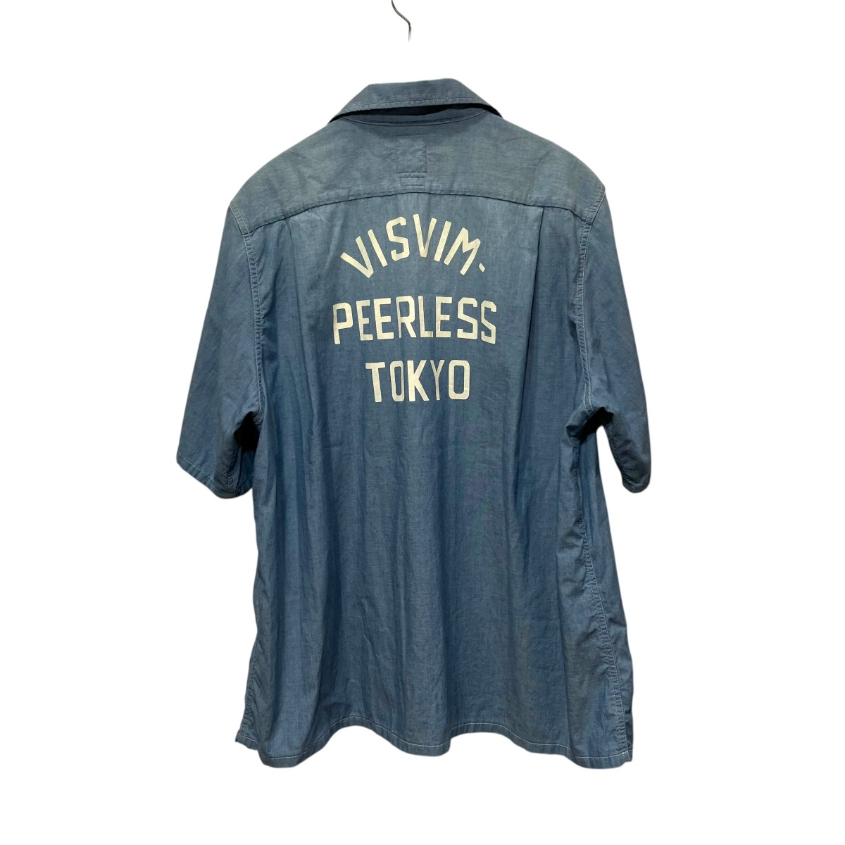 【中古】VISVIM 23AW KEESEY SHIRT S S CHAMBRAY うしろ側ロゴタイプ半袖プルオーバー 0123405011001 ライトインディゴ 大きさ：3 【090526】（ビズビム）