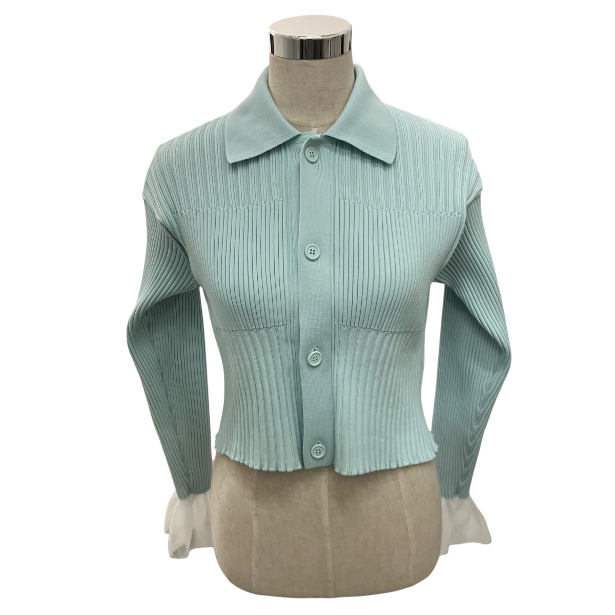 【中古】CFCL 26SS 【LUCENT CROPPED SHIRT CARDIGAN】 FLUTEDプルオーバージレー CF011KE098JP00 ペパーミント 大きさ：3 【090526】（シーエフシーエル）