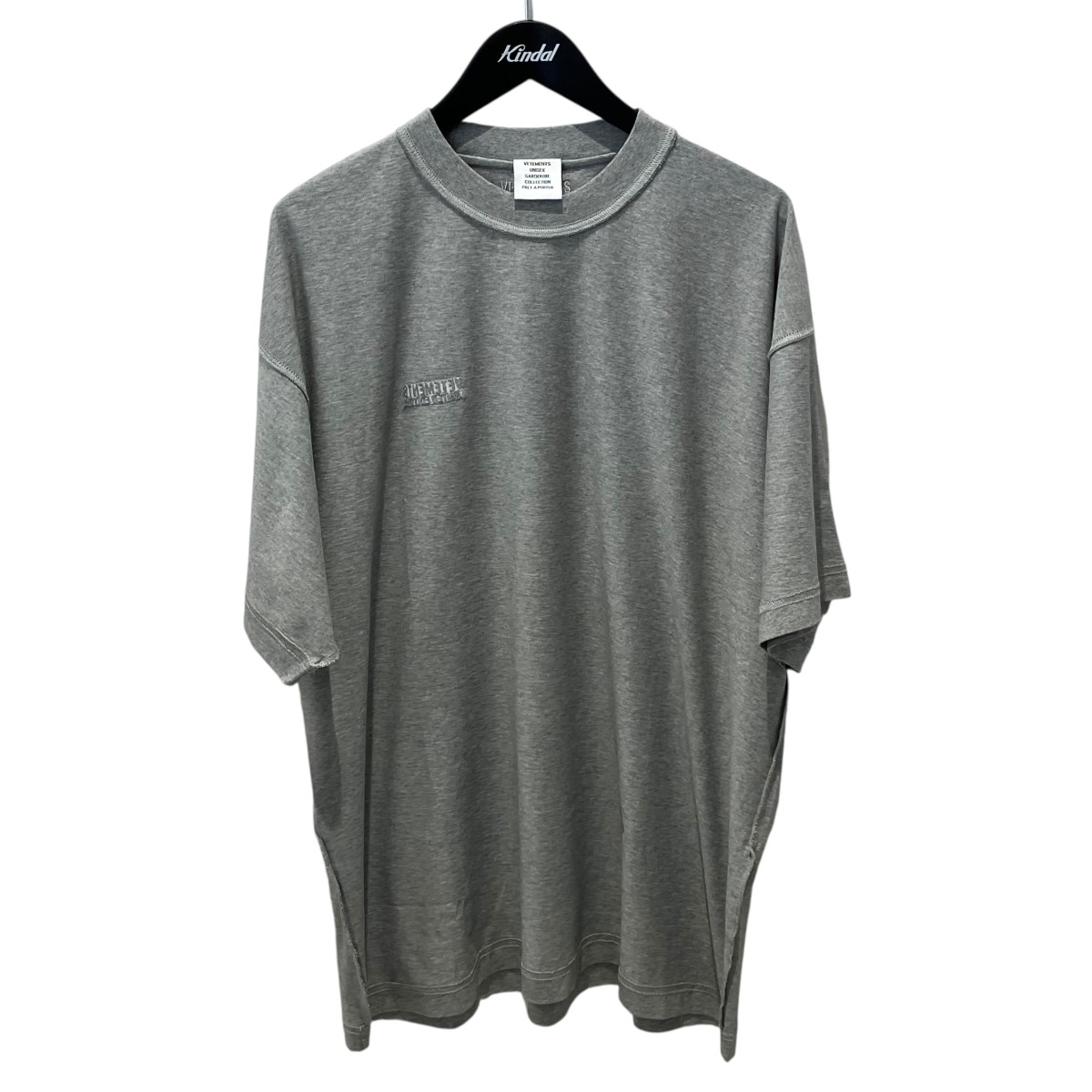 【中古】VETEMENTS All Grey Inside Out T-Shirt プルオーバー UA53TR360G 薄墨色 大きさ：S 【100526】（ヴェトモン）