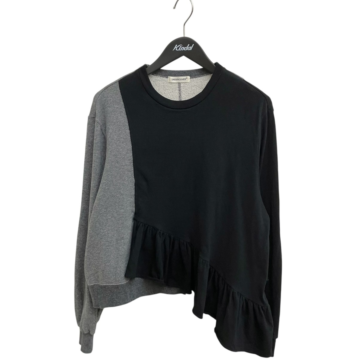 【中古】UNDERCOVERCut And Sew Flounces Pullover スウェット UP2E1808 グレー×ブラック サイズ:1【価格見直し】|ブランド古着のカインドオル