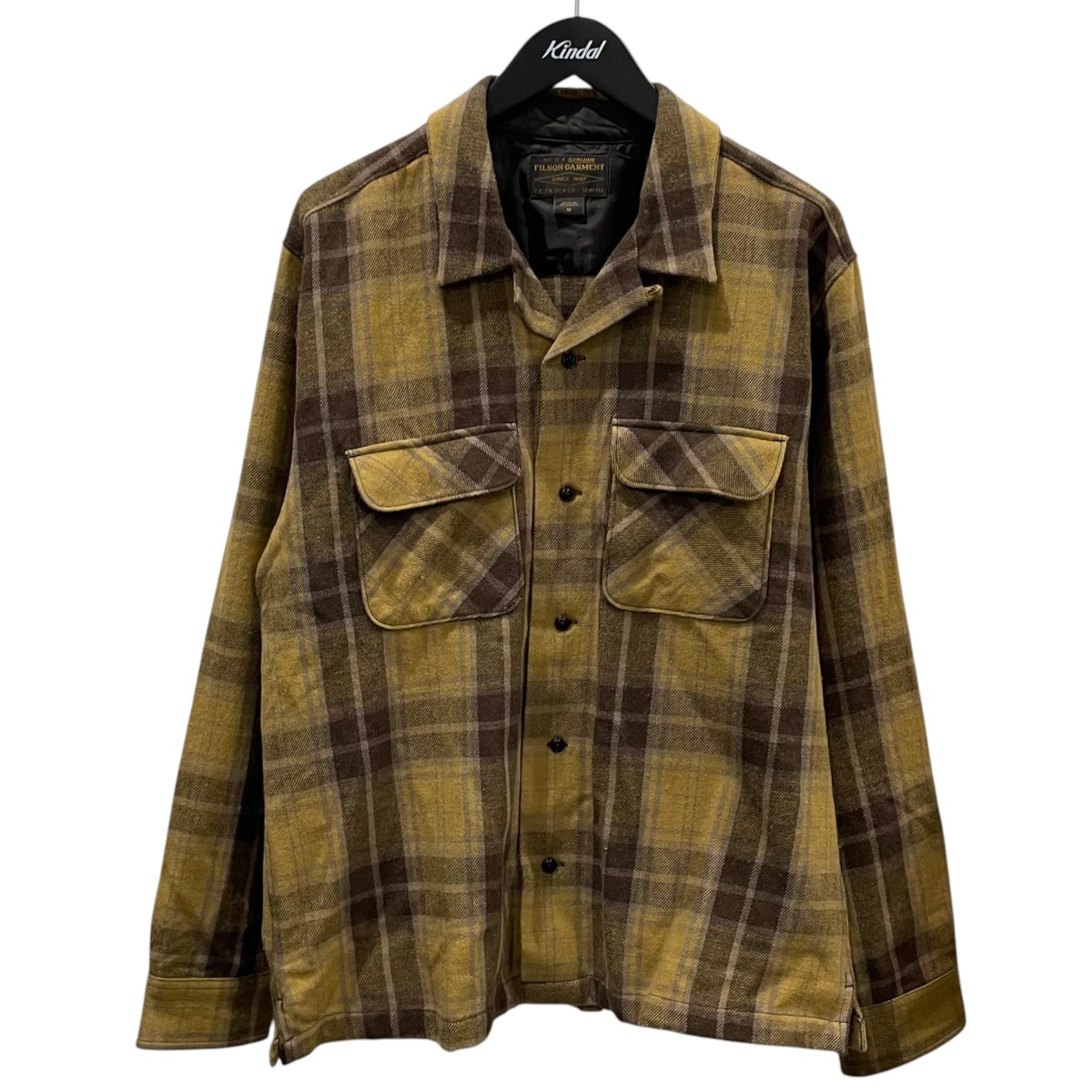 【中古】\u003cBR\u003eFILSON\u003cBR\u003e照合のしるし柄オープンカラーウールシャツ Buckner Wool Camp Shirt バックナー ウールキャンプシャツ 20263531 赤銅色・洋芥子 大きさ：M\u003cBR\u003e【必要経費思いかえす】