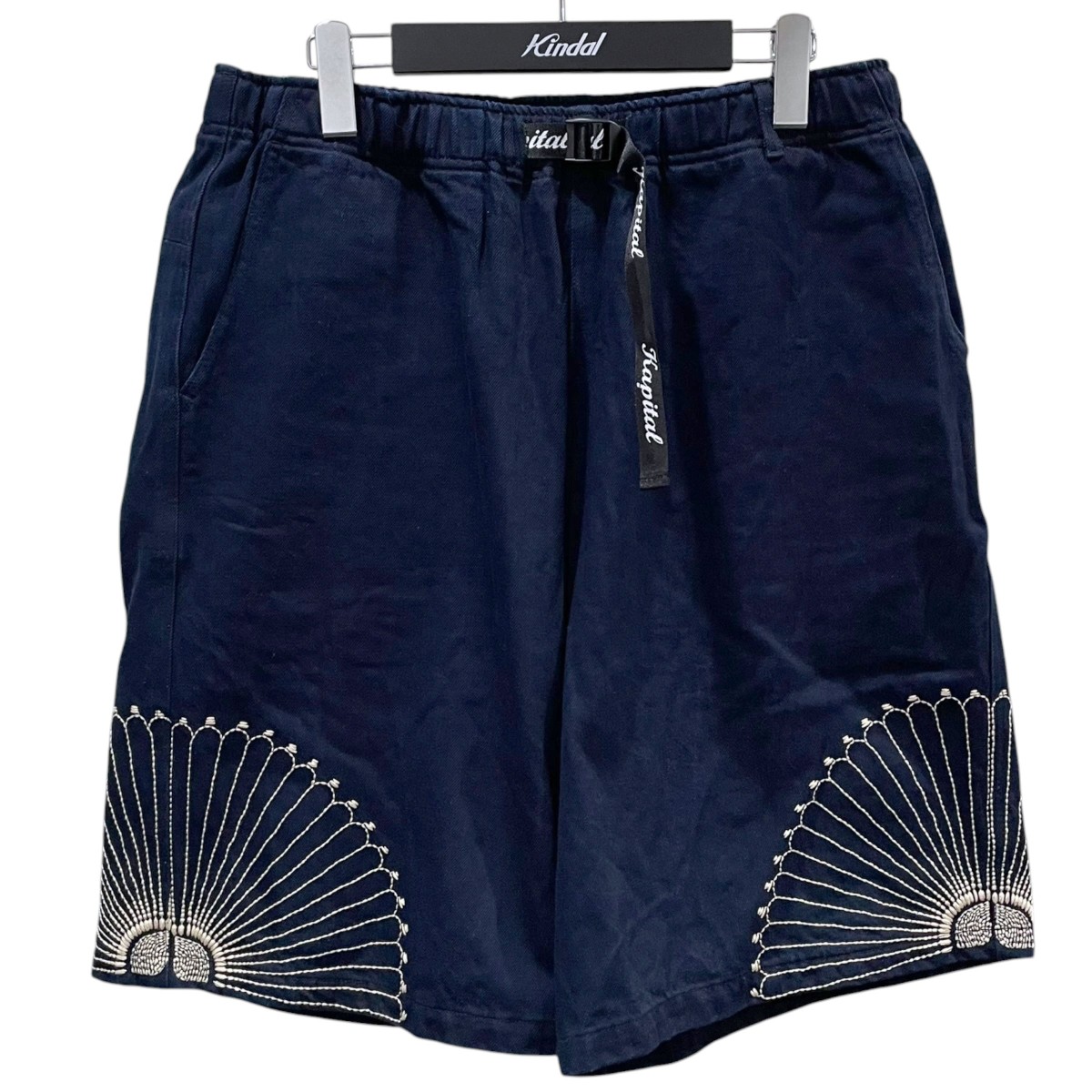 【中古】KAPITAL　25SS 風呂敷刺繍デニムハーフパンツ 10oz IDG&times;IDG Denim Easy Shorts (Furoshiki Embroidery) K2503SP097 インディゴ サイズ：XL 【120526】（キャピタル）｜ブランド古着のカインドオル