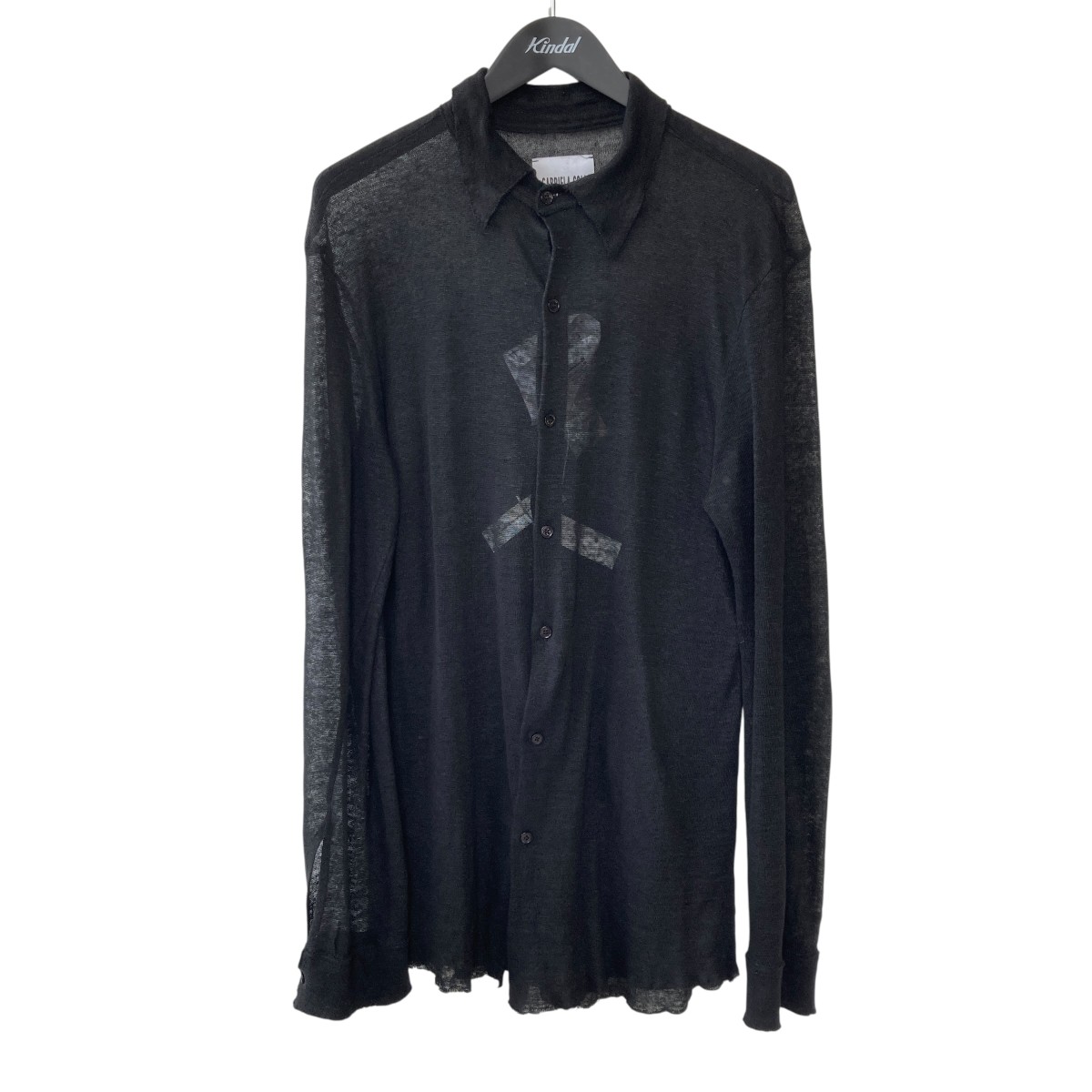 【中古】GABRIELA COLL GARMENTS 26SS NO．197 LINEN JERSSY SHIRTS リネンプルオーバー 黒いこと 大きさ：3 【120526】（ガブリエラ 電話を掛ける ガーメンツ）